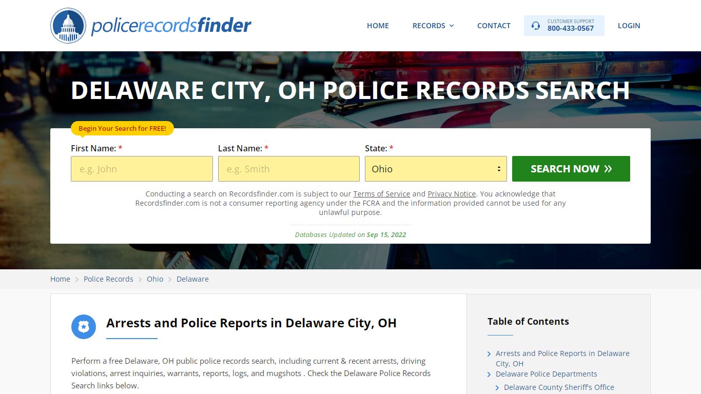 Delaware, Logan County, OH Police Reports & Police Department Records