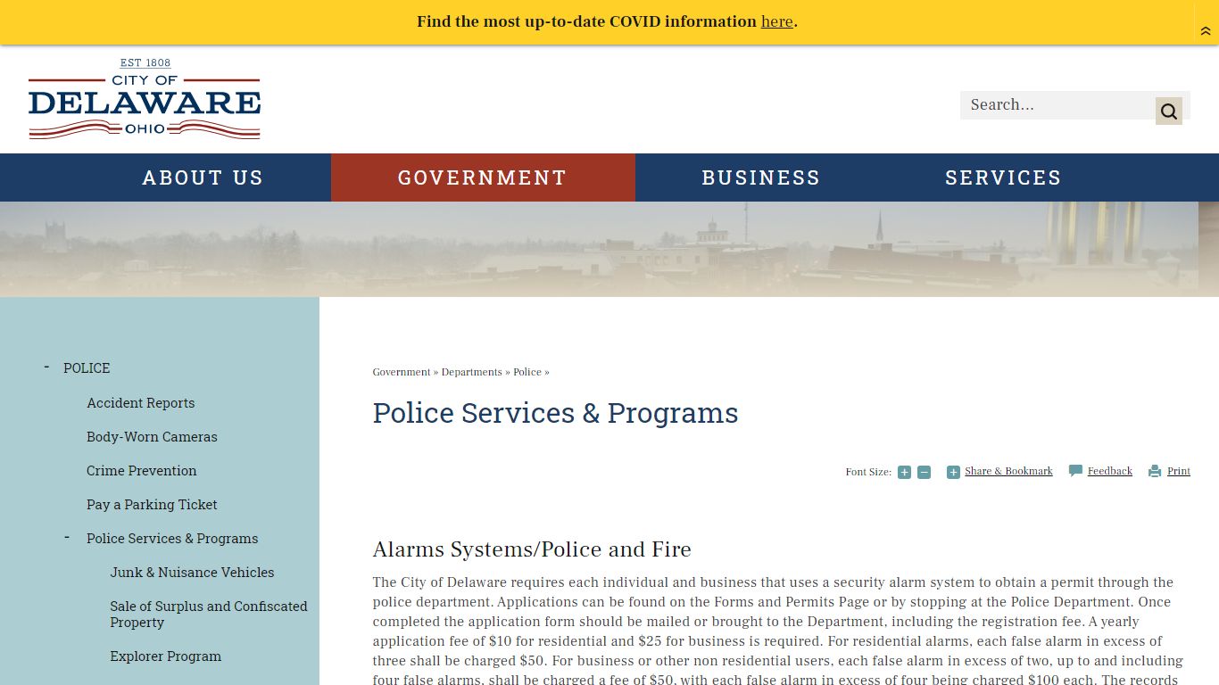 Police Services & Programs | Delaware, OH