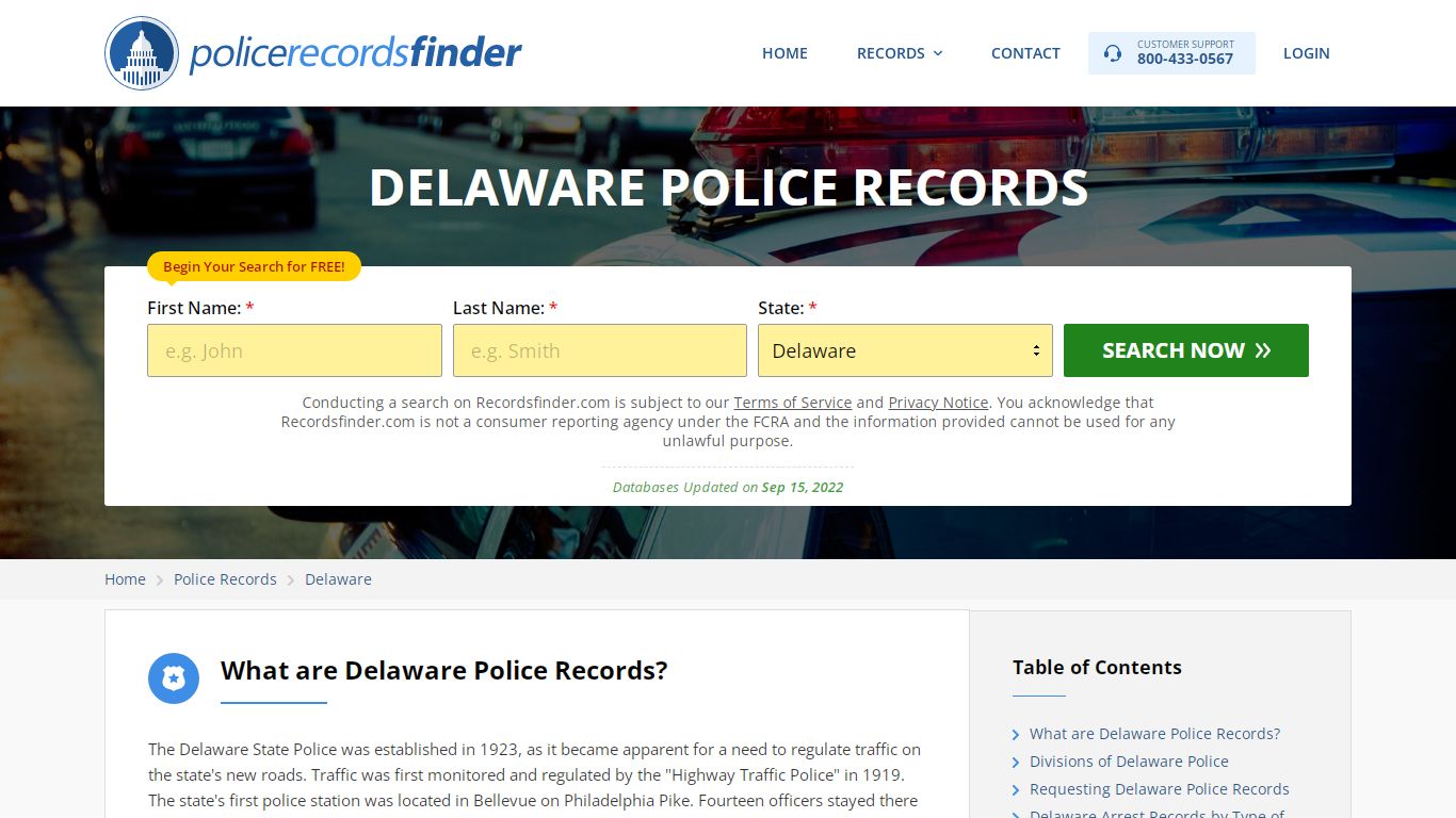 Delaware Police Records Search & Police Departments Online - RecordsFinder